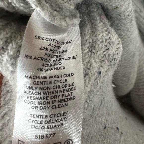 Ann Taylor Loft Dress Sweater Knit Grey Heather Marled Ribbed Crew Neck Cotton‎ - Picture 8 of 9